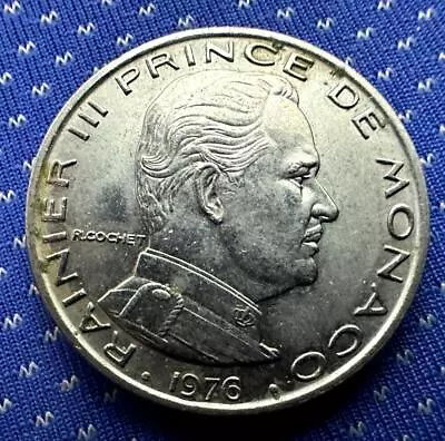 1976 Monaco 1 Franc Coin BU UNC   ( Mintage 283K )    #M416 • $13.81