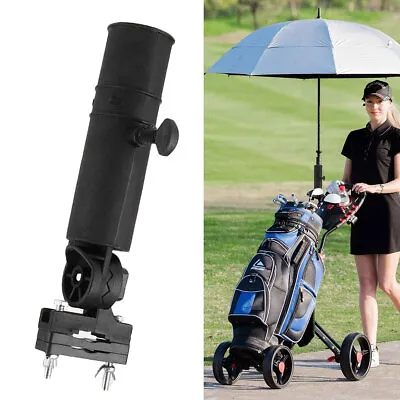 Golf Trolley Umbrella Universal Adjustable Holder Cart Pushchair Parasol Stand • £5.99