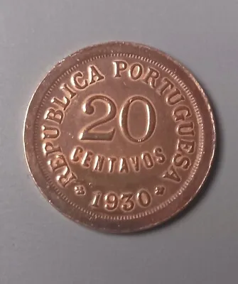 Portuguese Cape Verde Coin: 20 Centavos 1930 • $7.45