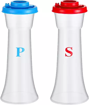 Romooa Set Of 2 Plastic Salt And Pepper Shakers With Lids Large Moisture Proof S • $14.26