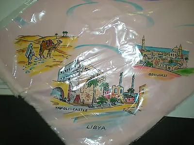 $9.95 • Buy 1960's Era Usaf Wheelus Afb Libya Souvenir Scarf - White Or Yellow