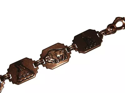 Vintage Copper Chain Southwestern Unisex Bracelet Chain Native American Buffalo • $15.99