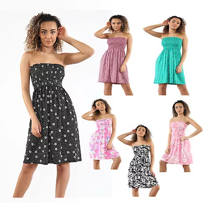 £5.49 • Buy Women Ladies Floral Prints Sheering Boobtube Top Bandeau Strapless Dress