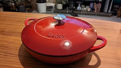 Denby Shallow Cast Iron Casserole 30cm Red Great Condition • £4.20