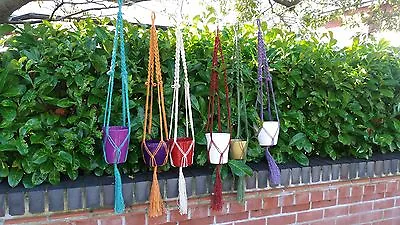 Handcrafted Macrame Plant Hanger Hanging Basket Ideal Christmas Birthday Gift. • £3.99