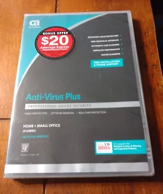 2011 CA Technologies Antivirus Plus Professional Grade Security Software Win 7  • $7.95