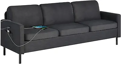 STHOUYN 72  W Sectional Sofa 3 Seat Couch Mid Century Modern Sofa With 2 USB C • $237.49