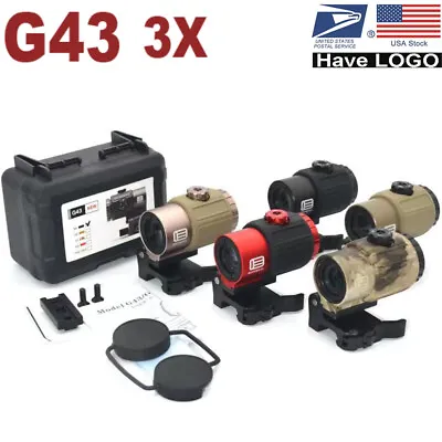 Tactical G43 3X Sight Micro Magnifier Scope Clone W/ Switch To Side Quick QD US • $59.85