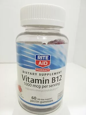 Vitamin B12 1000mcg Gummy Vitamins Strawberry & Raspbery 60 Gummies - NEW! • $8.99