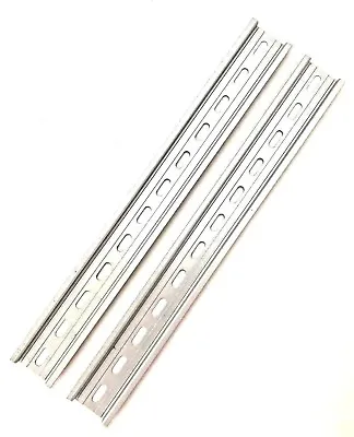 2 Pieces DIN Rail Slotted Aluminum RoHS 12  Inches Long 35mm 7.5mm T&G • $9.99