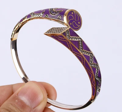 $47.25 • Buy Enamel Turkish Simulated Topaz .925 Silver & Bronze Bangle Bracelet #43625
