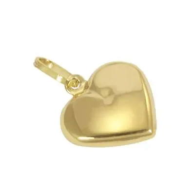 9ct Yellow Gold Hollow Heart Charm • £33