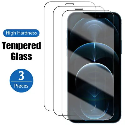 $8.79 • Buy 3-PACK For IPhone 14 13 12 11 Pro Max X XS 8 7 6 Tempered GLASS Screen Protector