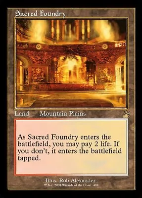 1 X Sacred Foundry - Retro Frame - Ravnica Remastered - NM-Mint - MTG • $19.16