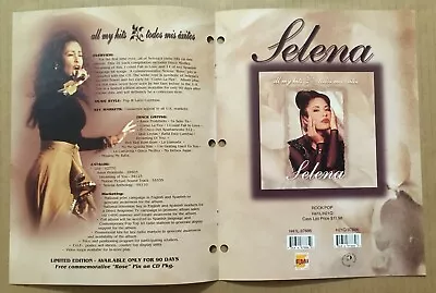 SELENA & EMILIO Rare VINTAGE FOLD OPEN PROMO TRADE AD Poster For 1999 CD MINT • $39.99