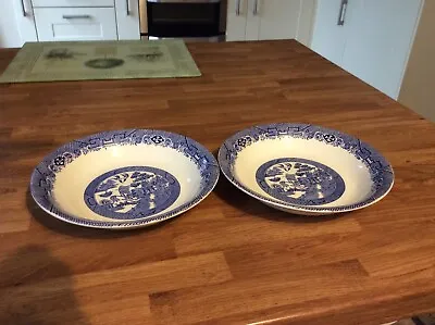 Barratts Of Staffordshire Two 8” Willow Design Bowls Excellent Condition  • £8