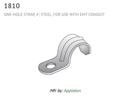 (C)(Box Of 20) Appleton 4  Two Hole Conduit Strap RMC-IMC Steel Zinc EMT Strap⚡️ • $66