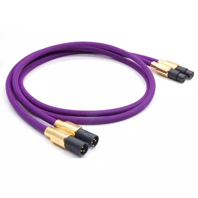 Pair 6​N Pure Copper LE-2 Balanced XLR Cable HIFI Audio Interconnect Cable • £96