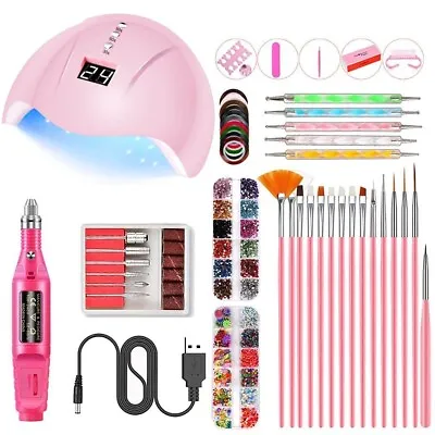 Kit Paquete De Uñas Acrilicas Con Lampara UV Para Manicura Profesional Pinceles • $38.74