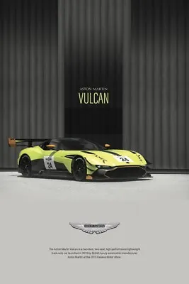 Aston Martin Vulcan 24x36 Poster British Super Car 007 Racing DB9 DB7 VALKYRIE • $100