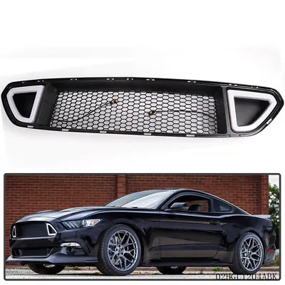 Fit For 15-2017 Ford Mustang Front Upper Grill Mesh Grille W/ DRL LED Light • $41.33
