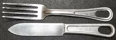 Vintage U.S. Military Mess Utensils-SILCO Stainless Knife & DS Stainless Fork • $7.39