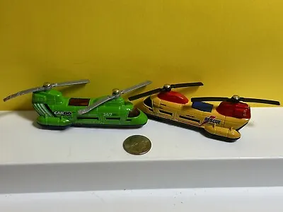 Lot Of 2 Matchbox Transport Diecast Rescue & Cargo Helicopters- 2001 Mattel • $11.75