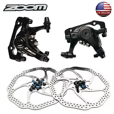 MTB Bike Mechanical Disc Brake Front Rear Caliper 140/160/180/203mm 6 Bolt Rotor • $49.90