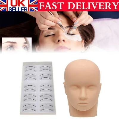 Training Massage Mannequin Flat Head Makeup Practice Eyelash Lashes Extension UK • £11.96