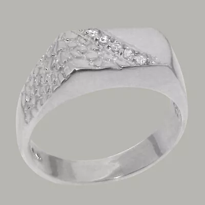 14ct White Gold Natural Diamond Mens Band Ring - Sizes N To Z • $2317.09