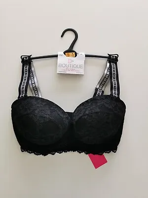 M&S B By Boutique Meia Wired Push Up Bra Multiway 32E Black • £10.99