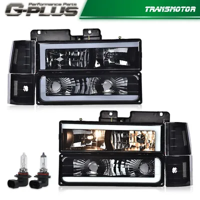 Fit For 88-93 Chevy C/K GMC Sierra Tahoe Smoked/Clear LED Tube Headlights • $97.80