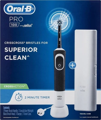 $43.89 • Buy Oral-B PRO 100 CROSSACTION Rechargeable Electric Toothbrush Midnight Black