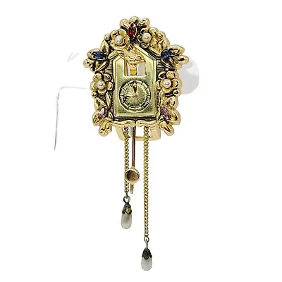 VTG Jeweled Coro Pegasus Fur Clip Cuckoo Clock • $98.95