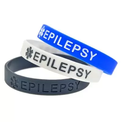 Epilepsy Medical ID Alert Awareness Wristbands Epileptic Silicone Bracelet UK  • £2.99