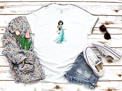£9.50 • Buy Princess Jasmine Disney Character White Women's 3/4 Short Sleeve T-Shirt R100