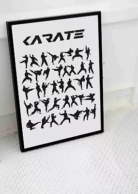 Karate Moves Martial Arts Poster Print Fight Club Wall Art A3 A4 Size • £12.45