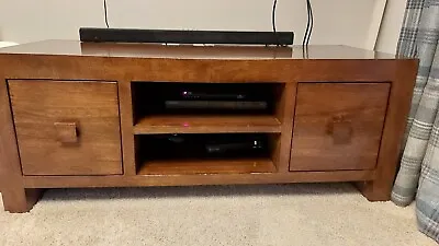 Dakota Dark Mango Wood Furniture 4 Drawer Media Unit (15n) • £100