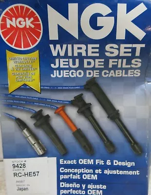 NGK JAPAN BLUE SPARK PLUG WIRE SET RC-HE57 For HONDA CIVIC B16 ACURA INTEGRA B18 • $50