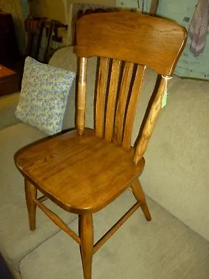 Antique Oak Chair Childs School Library Church Refinished 1900's  #2 • $135