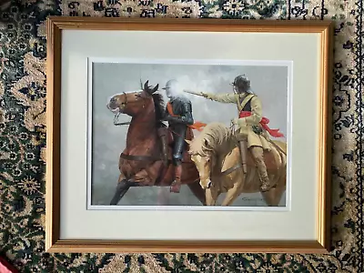 English Civil War Scene Battle Roundway Down Watercolour Painting Graham Turner • £400