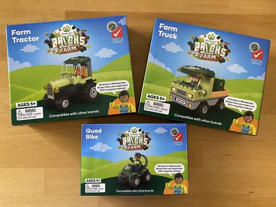 $69.95 • Buy Woolworths Bricks Farm Vehicle Set Tractor Truck And Quad Bike