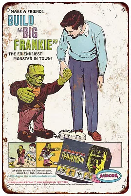 1964 Gigantic Frankenstein Model Kit Vintage LOOK Reproduction Metal Tin Sign • $25.95