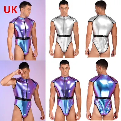 Men's Halloween Astronaut Role Play Costumes Sleeveless Zipper Front Bodysuit • £20.51