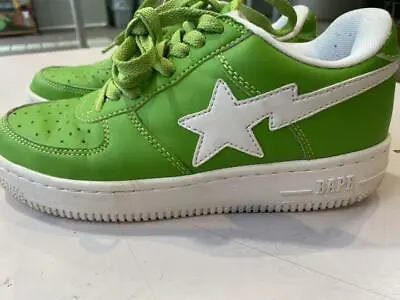 A BATHING APE Bapesta Sneaker Shoes Low Green US6 Used From Japan • $710.56