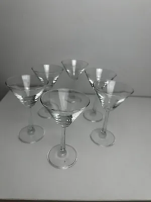 Cocktail Martini Glasses Hexagonal Stem X 6 Home Bar Partyware • £14.99