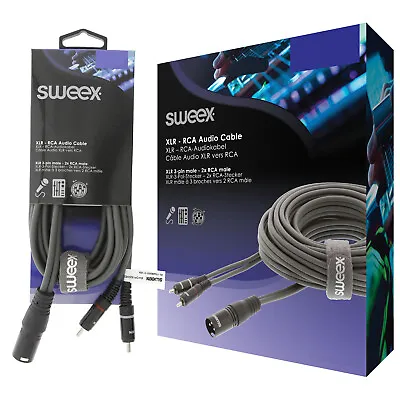 £9.72 • Buy Sweex XLR Male To 2 X Phono RCA Plug Stereo Audio Patch Cable Adapter Lead