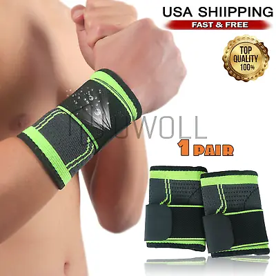 Wrist Brace Sports Band Wrap Adjustable Support Gym Strap Carpal Tunnel Bandage • $5.09