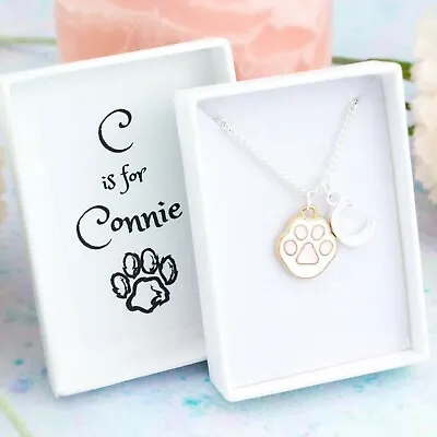 £16.49 • Buy Paw Print Necklace, Personalised Gift, Children's Jewellery, New Pets, Pet Loss