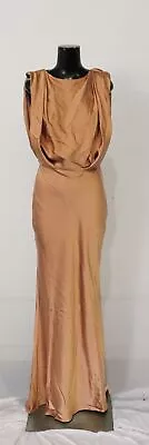 ASOS DESIGN Women's Satin Drape Shoulder Maxi Dress BE5 Brown Size 10 (US 6) • $47.99